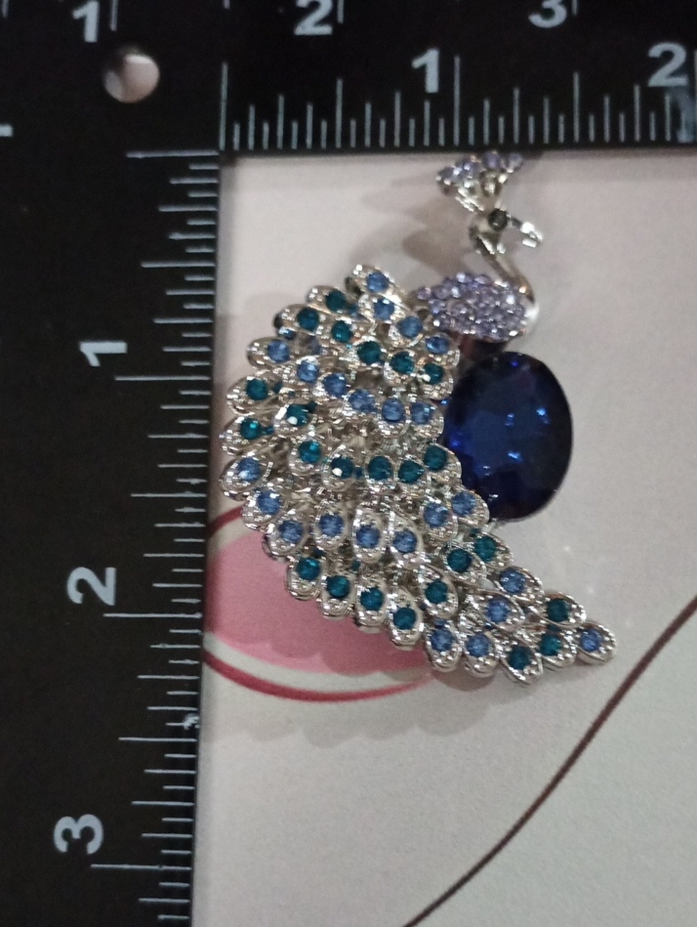 Crystal Peacock Brooch